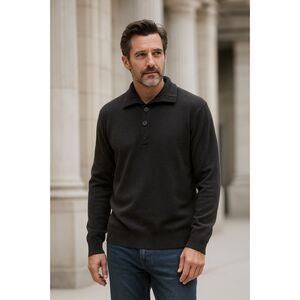 Inhabit Cashmere Collared Pullover Sweater in Gray L